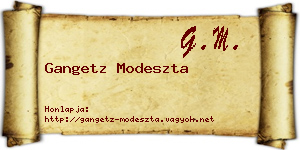 Gangetz Modeszta névjegykártya